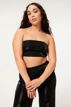 GA-SALE Red Hot Swim SHINE PIQUE TUBE TOP | BLACK001