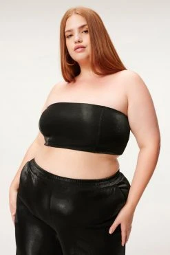 GA-SALE Red Hot Swim SHINE PIQUE TUBE TOP | BLACK001