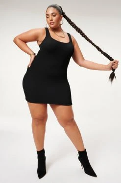 GOOD AMERICAN ALWAYS FITS MINI DRESS | BLACK001
