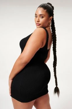 GOOD AMERICAN ALWAYS FITS MINI DRESS | BLACK001