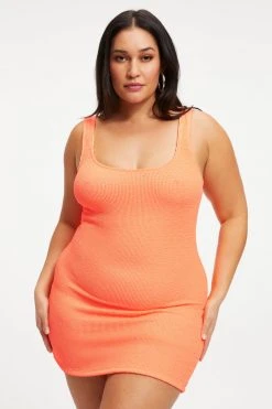 GOOD AMERICAN Cover Ups ALWAYS FITS MINI DRESS | ORANGE CREAM001