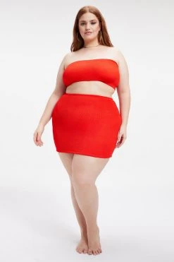 GOOD AMERICAN ALWAYS FITS MINI SKIRT | BRIGHT POPPY002