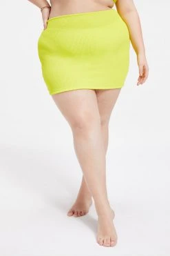 GOOD AMERICAN Cover Ups ALWAYS FITS MINI SKIRT | ELECTRIC YELLOW001