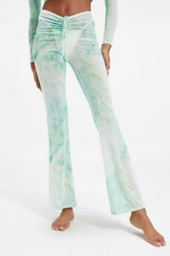 GA-SALE MESH ROUCHED V BOOT | GREEN MARBLE001 Cover Ups