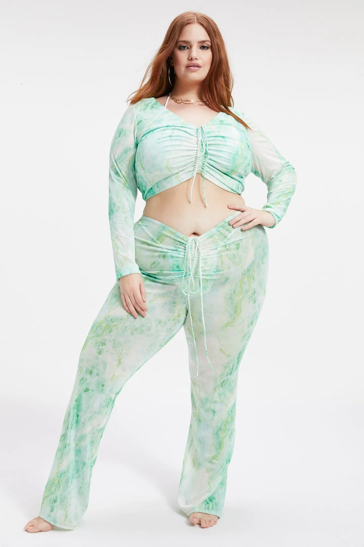 Budget 😍 GA-SALE MESH ROUCHED V BOOT | GREEN MARBLE001 Cover Ups 🤩 7 GA-SALE MESH ROUCHED V BOOT | GREEN MARBLE001 Cover Ups