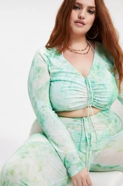 Budget 😍 GA-SALE MESH ROUCHED V BOOT | GREEN MARBLE001 Cover Ups 🤩 22 GA-SALE MESH ROUCHED V BOOT | GREEN MARBLE001 Cover Ups