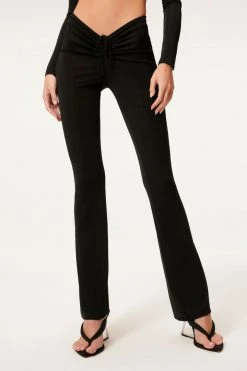 GOOD AMERICAN SHINE RUCHED FLARE | BLACK001 Cover Ups