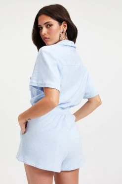 GOOD AMERICAN TERRY ROMPER | ICED BLUE002 Cover Ups