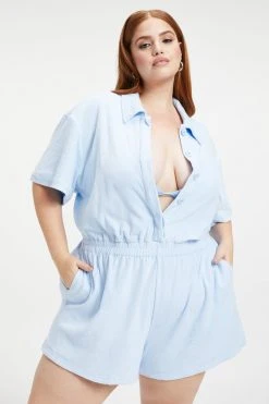GOOD AMERICAN TERRY ROMPER | ICED BLUE002 Cover Ups