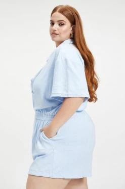 GOOD AMERICAN TERRY ROMPER | ICED BLUE002 Cover Ups