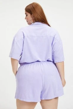 GOOD AMERICAN Cover Ups TERRY ROMPER | ICED IRIS001