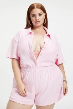 GA-SALE Cover Ups TERRY ROMPER | ICED PINK001