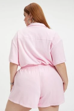 GA-SALE Cover Ups TERRY ROMPER | ICED PINK001