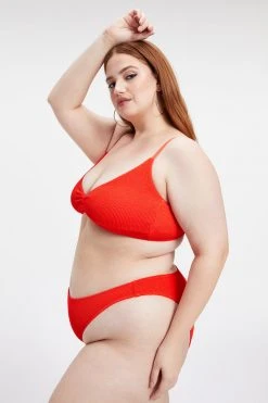 GOOD AMERICAN ALWAYS FITS TWISTED TOP | BRIGHT POPPY 002 Bikini Tops