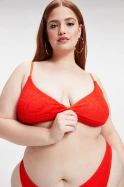 GOOD AMERICAN ALWAYS FITS TWISTED TOP | BRIGHT POPPY 002 Bikini Tops