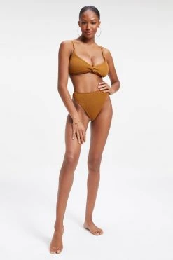 GOOD AMERICAN ALWAYS FITS TWISTED TOP | BRONZE BROWN001