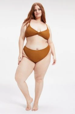 GOOD AMERICAN ALWAYS FITS TWISTED TOP | BRONZE BROWN001