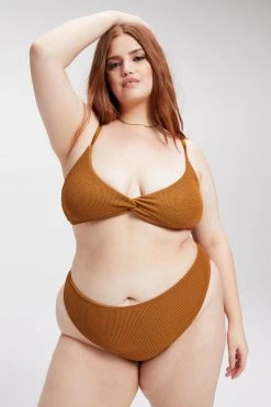 GOOD AMERICAN ALWAYS FITS TWISTED TOP | BRONZE BROWN001