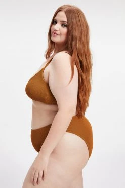 GOOD AMERICAN ALWAYS FITS TWISTED TOP | BRONZE BROWN001