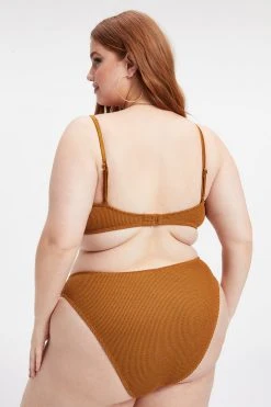 GOOD AMERICAN ALWAYS FITS TWISTED TOP | BRONZE BROWN001