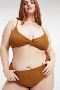 GOOD AMERICAN ALWAYS FITS TWISTED TOP | BRONZE BROWN001