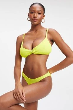 GOOD AMERICAN ALWAYS FITS TWISTED TOP | ELECTRIC YELLOW001 Bikini Tops