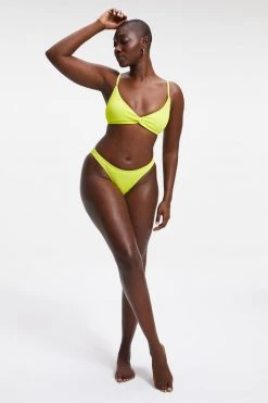 GOOD AMERICAN ALWAYS FITS TWISTED TOP | ELECTRIC YELLOW001 Bikini Tops
