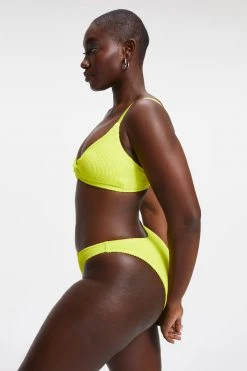 GOOD AMERICAN ALWAYS FITS TWISTED TOP | ELECTRIC YELLOW001 Bikini Tops