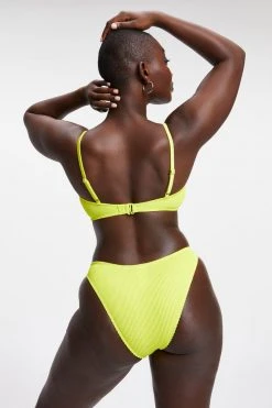 GOOD AMERICAN ALWAYS FITS TWISTED TOP | ELECTRIC YELLOW001 Bikini Tops