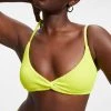 GOOD AMERICAN ALWAYS FITS TWISTED TOP | ELECTRIC YELLOW001 Bikini Tops