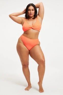 GOOD AMERICAN ALWAYS FITS TWISTED TOP | ORANGE CREAM001 Bikini Tops