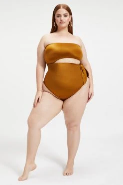 GOOD AMERICAN One-Pieces SIDE TIE ONE-PEICE | BRONZE BROWN001
