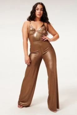 GA-SALE METALLIC SHOWOFF ONE-PIECE | MOCHA FOIL002