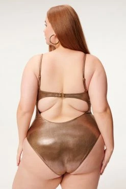GA-SALE METALLIC SHOWOFF ONE-PIECE | MOCHA FOIL002