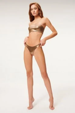 Flash Sale ⭐ GA-SALE METALLIC BETTER ✨ BIKINI BOTTOM | MOCHA FOIL002 🎉 28 GA-SALE METALLIC BETTER BIKINI BOTTOM | MOCHA FOIL002