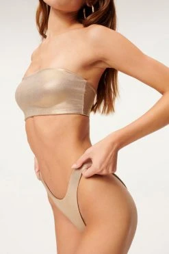 GA-SALE Bikini Bottoms METALLIC BETTER BIKINI BOTTOM | MINK FOIL002