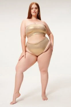 GA-SALE METALLIC GOOD WAIST BOTTOM | MINK FOIL002