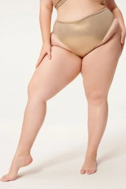 GA-SALE METALLIC GOOD WAIST BOTTOM | MINK FOIL002