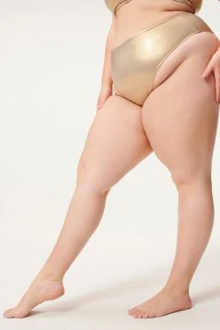 GA-SALE METALLIC GOOD WAIST BOTTOM | MINK FOIL002