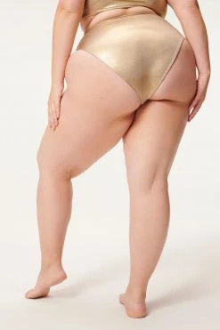 GA-SALE METALLIC GOOD WAIST BOTTOM | MINK FOIL002