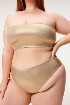 GA-SALE METALLIC GOOD WAIST BOTTOM | MINK FOIL002