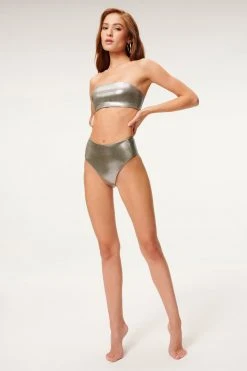 GA-SALE METALLIC GOOD WAIST BOTTOM | STORMY FOIL001