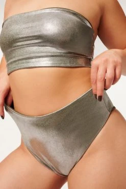 GA-SALE METALLIC GOOD WAIST BOTTOM | STORMY FOIL001