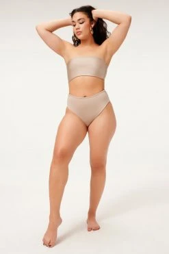 GA-SALE Bikini Tops METALLIC FOIL BETTER BAND TOP | MINK FOIL002