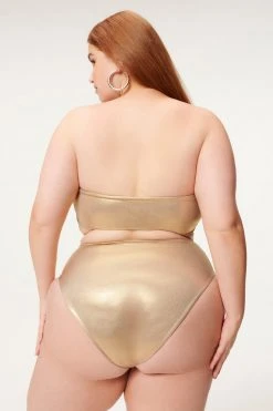 GA-SALE Bikini Tops METALLIC FOIL BETTER BAND TOP | MINK FOIL002