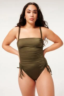 GA-SALE SHINE RUCHED ONE-PIECE | STORMY001 One-Pieces