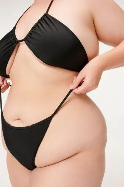 GOOD AMERICAN Bikini Bottoms SHINE PERFECT FIT THONG | BLACK001