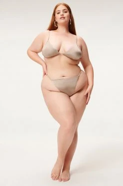 GA-SALE Bikini Bottoms SHINE PERFECT FIT THONG | MINK001