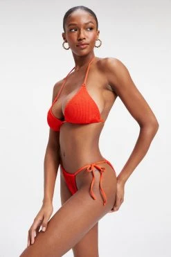 GOOD AMERICAN ALWAYS FITS TINY TIES TOP | BRIGHT POPPY 002 Bikini Tops