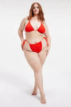 GOOD AMERICAN ALWAYS FITS TINY TIES TOP | BRIGHT POPPY 002 Bikini Tops